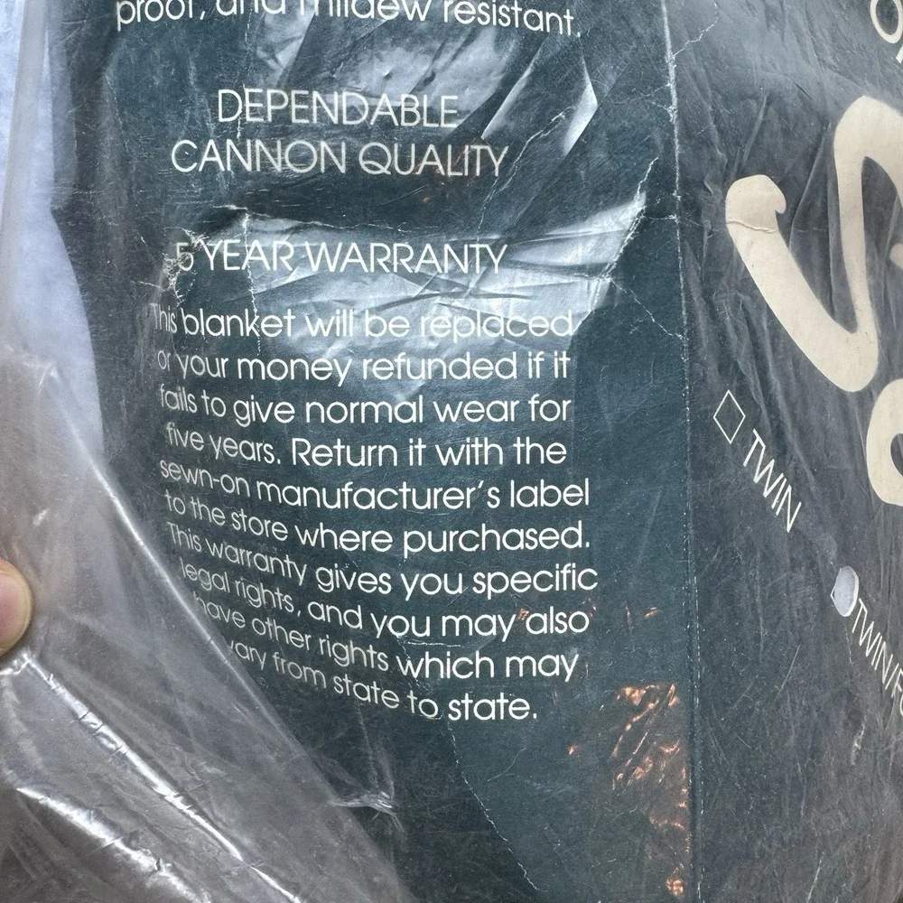 Cannon Siesta Blue Loom Woven Thermal Blanket Satin Trim 72X90 Twin/Full Knit